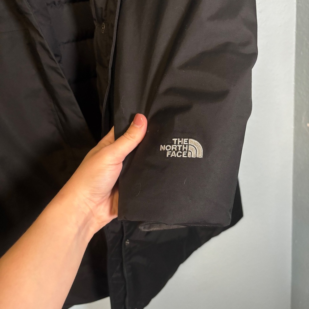 The North Face Womens Arctic Down Parka Black Faux Fur XXL 50 Dry Vent Winter - Picture 7 of 12